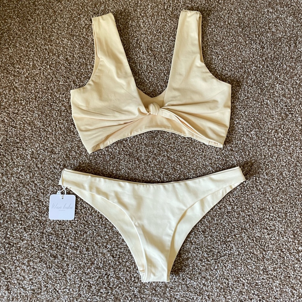 Wave Babe High Waisted Bikini - Yellow